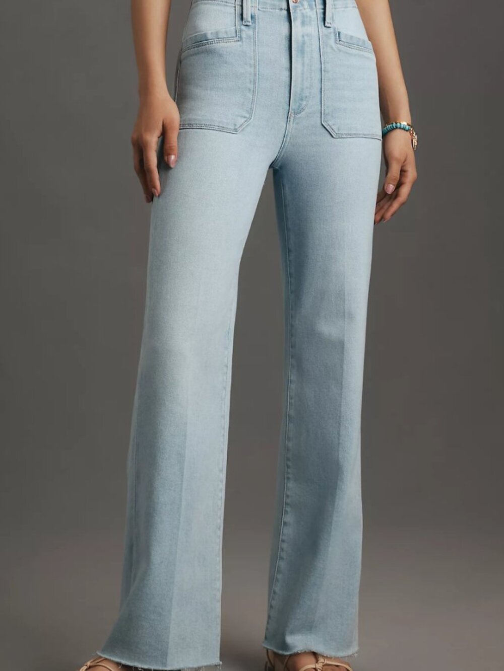 PAIGE Anessa High-Rise Wide Leg Women’s Jeans in Suki Distressed - Size 32P - Picture 2 of 15